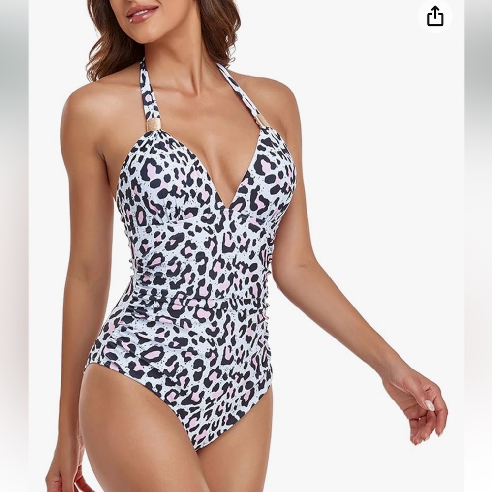 Fuluerou New With Tags Leopard Print Soft and Breathable Swimsuit. Size S